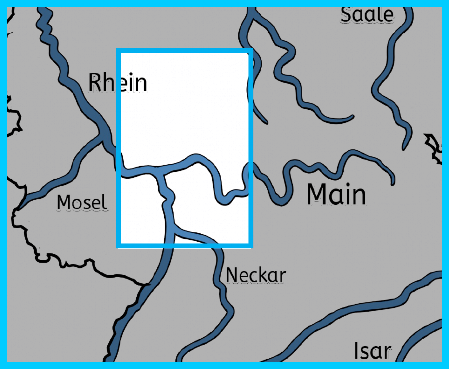 hellblaue Karte der Region Rhein-Main